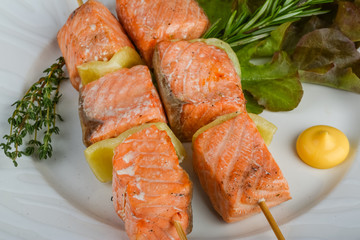 Salmon skewer