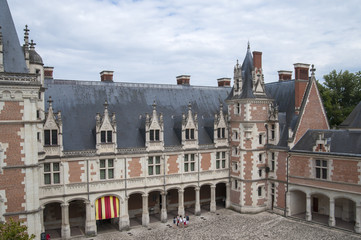 Fototapeta na wymiar France, BLOIS - JULY 26, 2014: Fragment of Castle Blois. Shootin