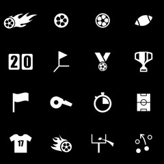 Vector white football icon set