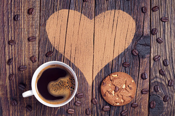 Coffee, cookies and heart