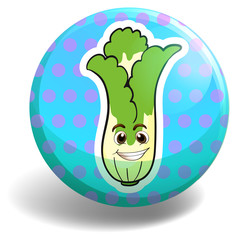 Green lettuce on blue badge