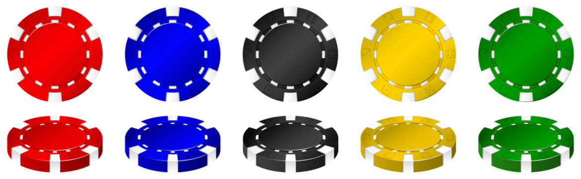 Casino Chips In Many Colors