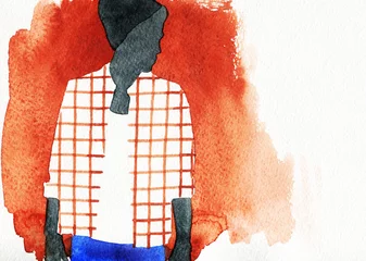 Fashion illustration. young man. abstract watercolor illustration