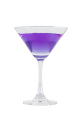 Butterfly pea flower juice in cocktail glass