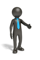 black business man with a blue tie