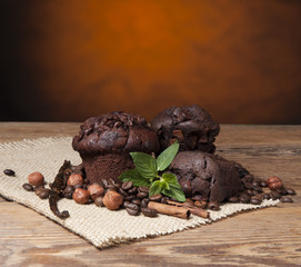 Tasty muffin cakes with spices