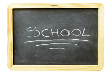 Obraz premium school written with chalk on blackboard