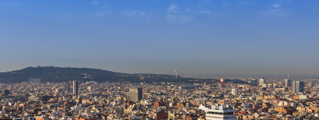 street Barcelona skyline Cityscape