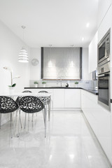 Gleaming kitchen interior