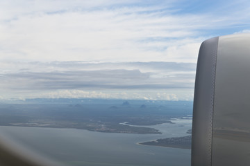 Glass House Mountains from Plane