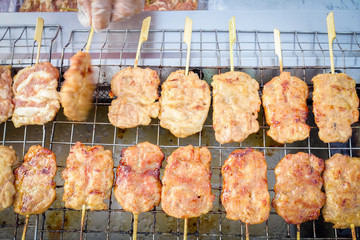 Traditional Thai style grilled pork, Thai cuisine.