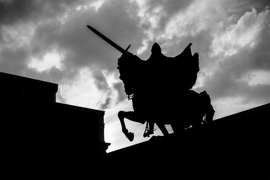 Silhouette of El Cid Campeador in Burgos
