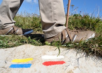 Randonneur et signalétique