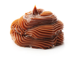 Delicious chocolate cream isolated on white