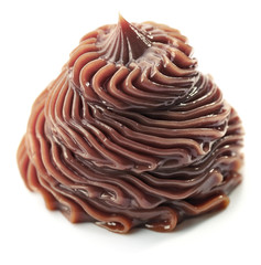 Delicious chocolate cream isolated on white
