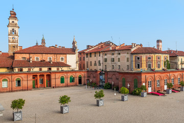 Fototapeta premium Old houses of racconigi, Italy.