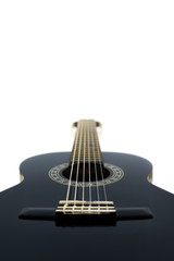 Detail of Classical Acoustic Guitar Isolated on a White Backgrou