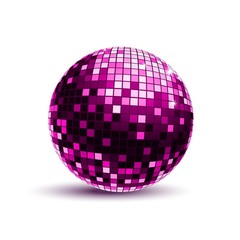 Vector Illustration of a Pink Disco Ball