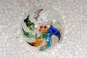 Particular of Parc Güell in Barcelona