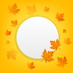 Season frame with autumn leaves