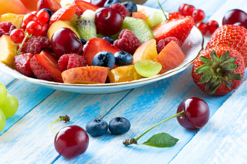 Healthy eating fruit and berry.Summer dessert.