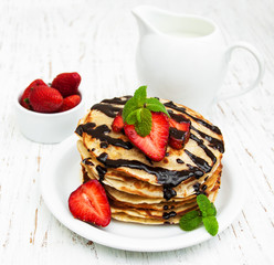 Pancakes with strawberries