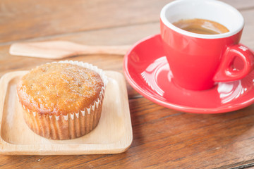 Banana cup cake and espresso