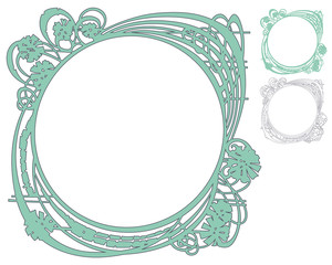 Vector abstract framework from the bound lines and flowers