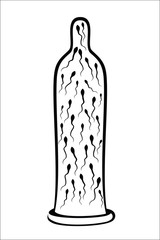 Sperm inside condom