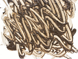 Splattered mud with drip pattern on a white background