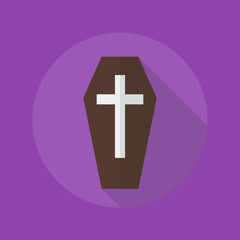 Obraz premium Halloween Flat Icon. Coffin