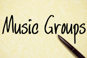 music groups text write on paper