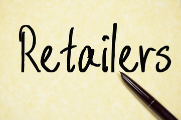 retailers word write on paper
