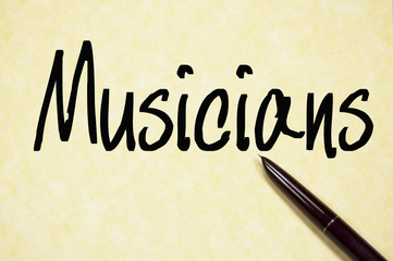 musicians word write on paper