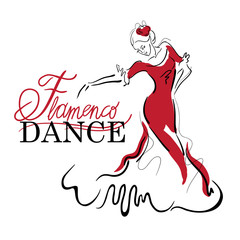 Flamenco dance vector sketches. - obrazy, fototapety, plakaty
