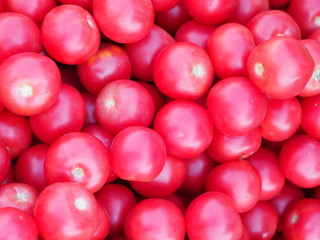 Pile of fresh red tomatoes.