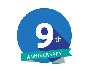 9 Anniversary Blue Circle Logo