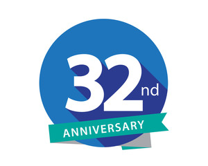 32 Anniversary Blue Circle Logo