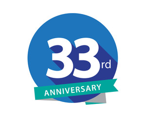 33 Anniversary Blue Circle Logo