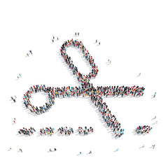 people  shape  scissors group