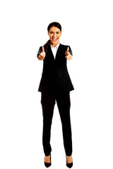 Businesswoman showing ok sign