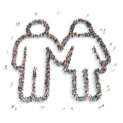 group  people shape  man isolated