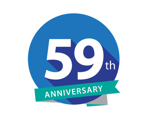 59 Anniversary Blue Circle Logo