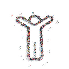 group  people shape  man isolated