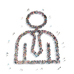 group  people shape  man isolated
