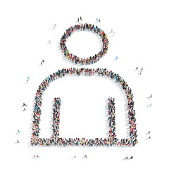 group  people shape  man isolated