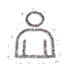 group  people shape  man isolated