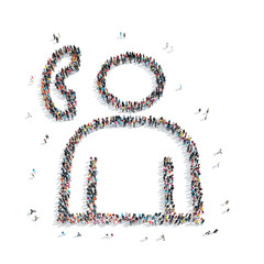 group  people shape  man isolated