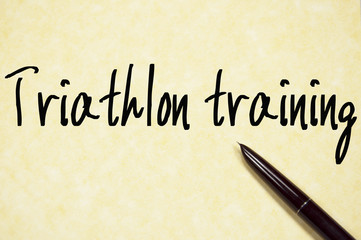 triathlon training text write on paper