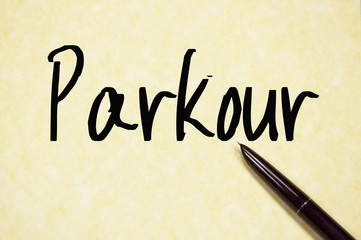 parkour word write on paper